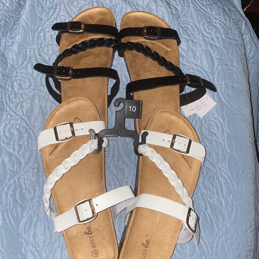 2 NWT pair of elegant braided sandals